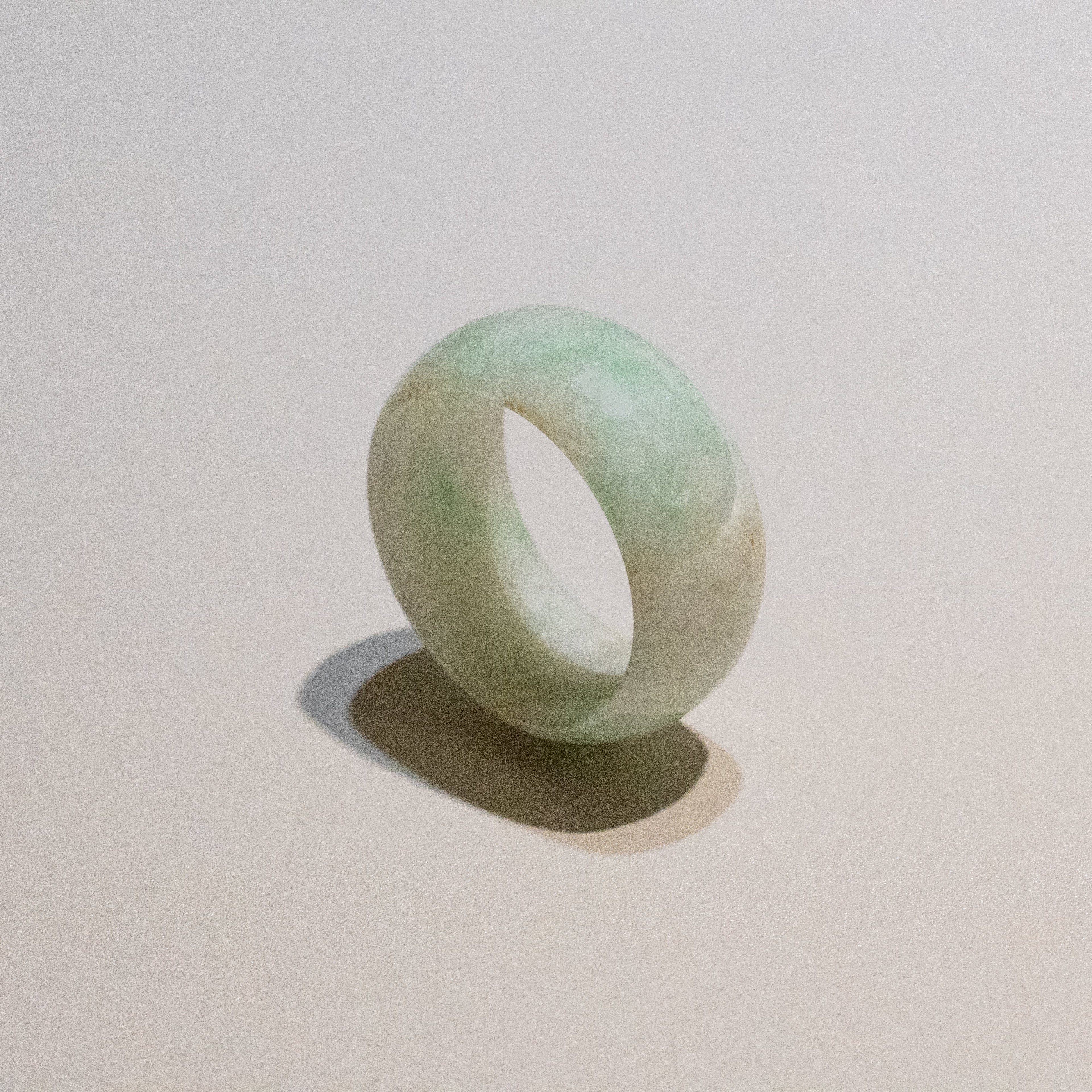 Size US 8.5 Green Burmese Jade Ring Band - Type A Natural Jadeite