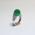 Apple Green Jade Bead Ring US 7 – Natural Type A Jadeite Bead 12mm with Diamonds in 18K White Gold