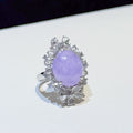18K White Gold Diamonds Rare Purple Jade Ring - GRANSKY X KATHERINE Design